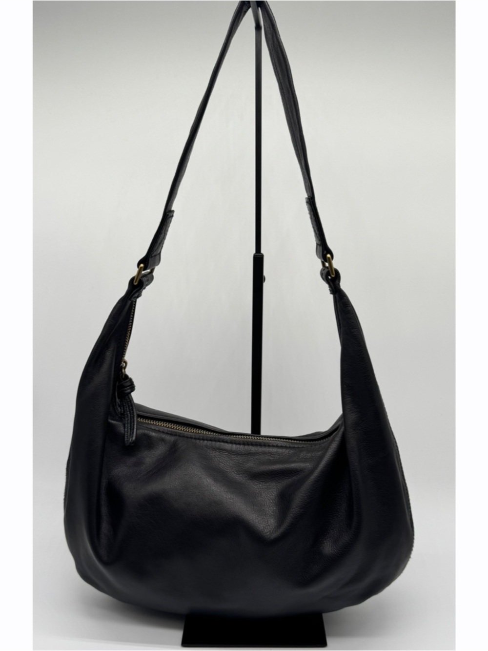 Madewell The Piazza Slouch Black Leather Small Shoulder Bag - Picture 2 of 8